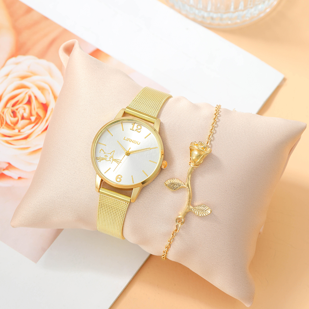 Fashion Cat Buckle Quartz Womenu0027s Watches