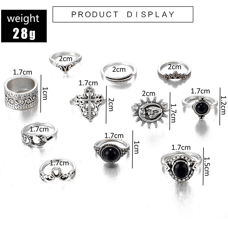 Simple Style Sun Skull Alloy Carving Unisex Rings 1 Set