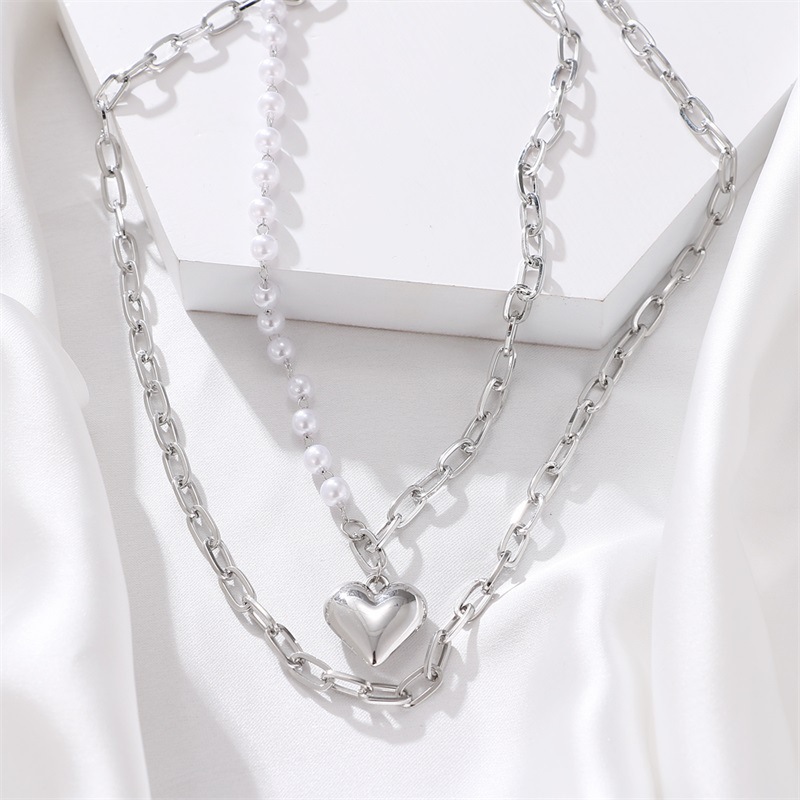 Elegant Heart Shape Imitation Pearl Alloy Womenu0027S Necklace 1 Piece