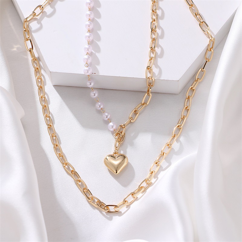 Elegant Heart Shape Imitation Pearl Alloy Womenu0027S Necklace 1 Piece