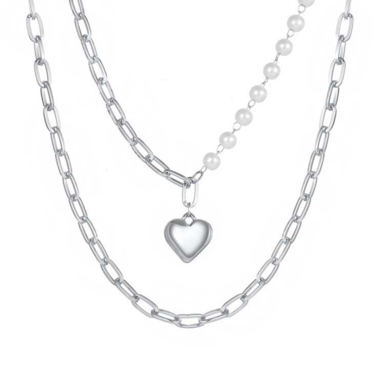 Elegant Heart Shape Imitation Pearl Alloy Womenu0027S Necklace 1 Piece