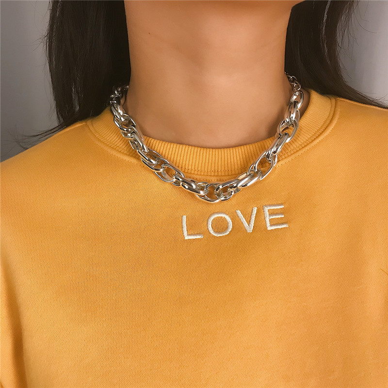 Hip-Hop Solid Color Alloy Unisex Necklace 1 Piece