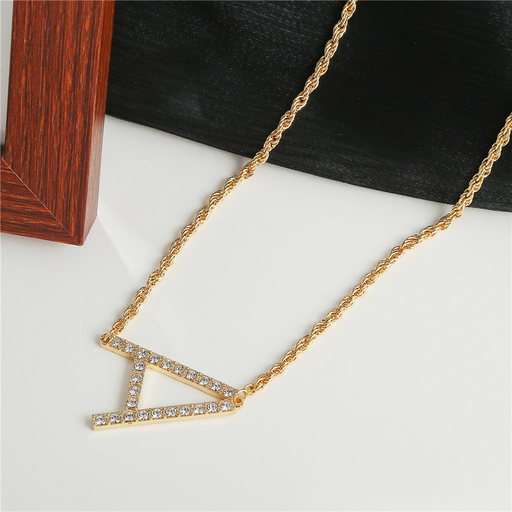 Simple Style Letter Alloy Inlay Rhinestones Womenu0027S Necklace 1 Piece