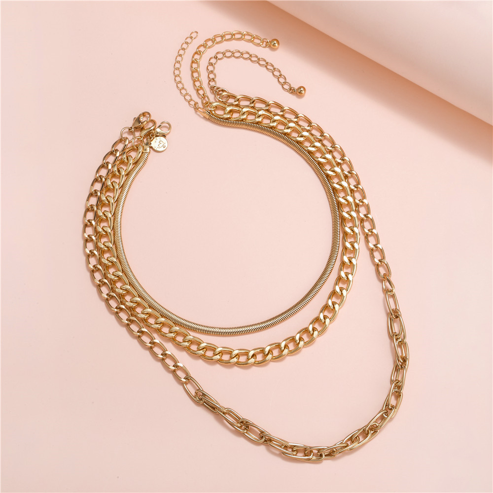 Simple Style Solid Color Alloy Womenu0027S Necklace 3 Pieces