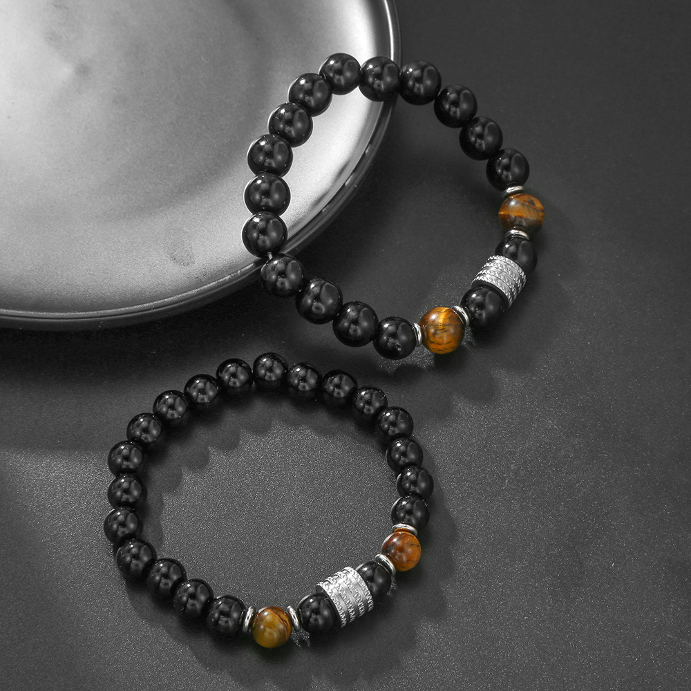 Retro Round Alloy Beaded Unisex Bracelets 1 Piece