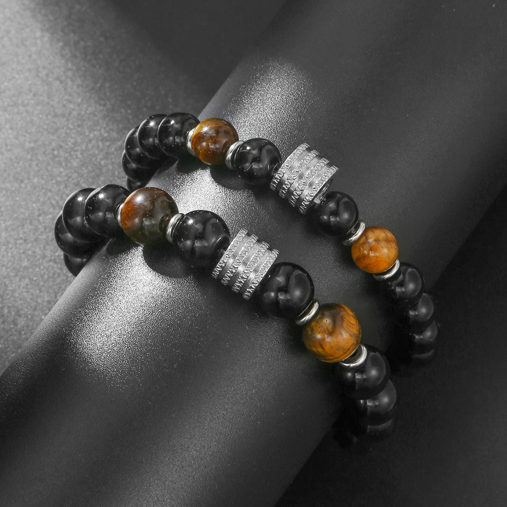 Retro Round Alloy Beaded Unisex Bracelets 1 Piece