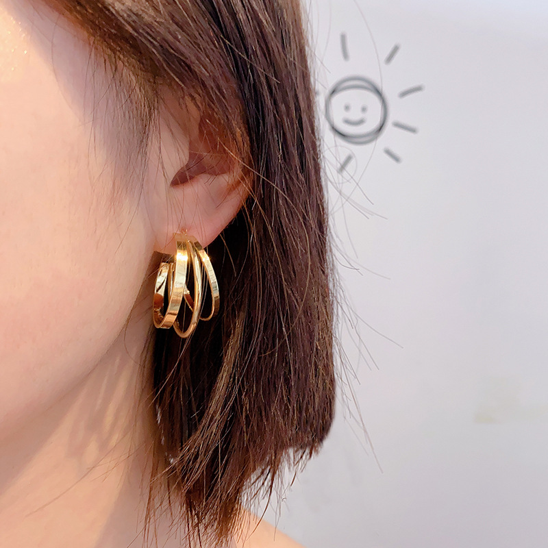 Simple Style Geometric Alloy Plating Womenu0027S Hoop Earrings 1 Pair