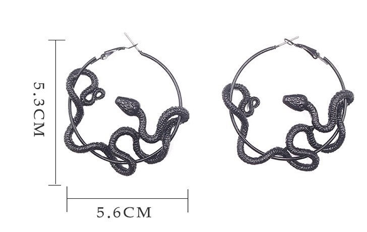 Fashion Geometric Snake Alloy Plating Womenu0027S Hoop Earrings 1 Pair