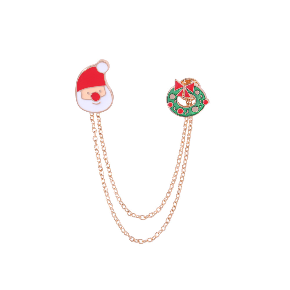 Simple Style Christmas Hat Christmas Tree Santa Claus Alloy Enamel Plating Unisex Brooches
