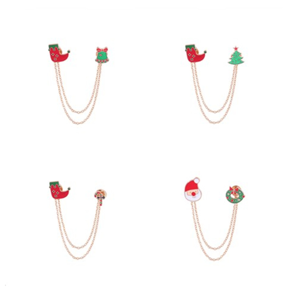 Simple Style Christmas Hat Christmas Tree Santa Claus Alloy Enamel Plating Unisex Brooches