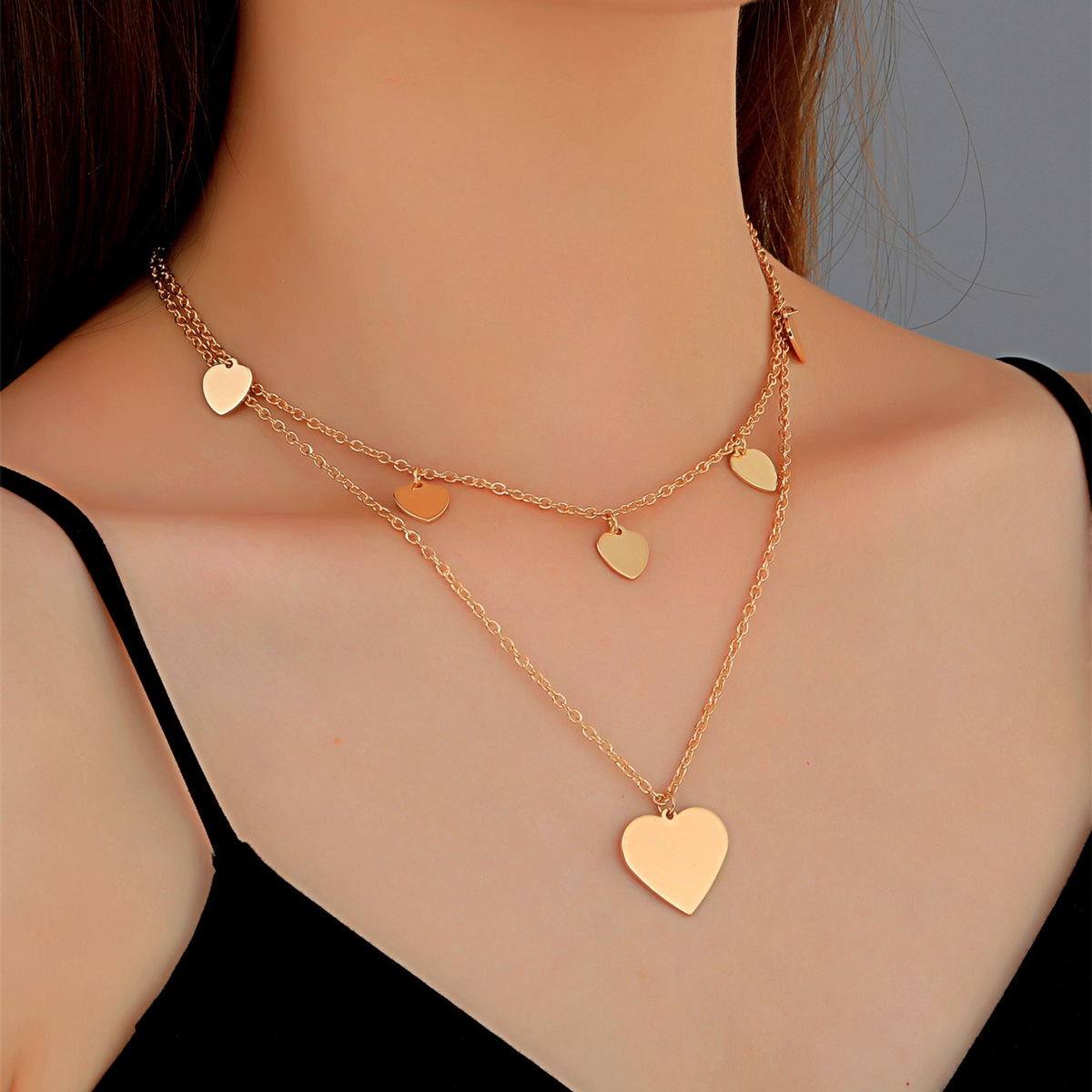 Fashion Heart Shape Alloy Womenu0027S Layered Necklaces 1 Piece