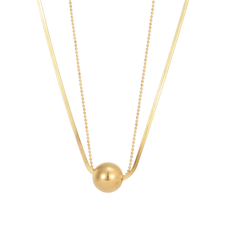 Simple Style Round Titanium Steel Plating Necklace 1 Piece