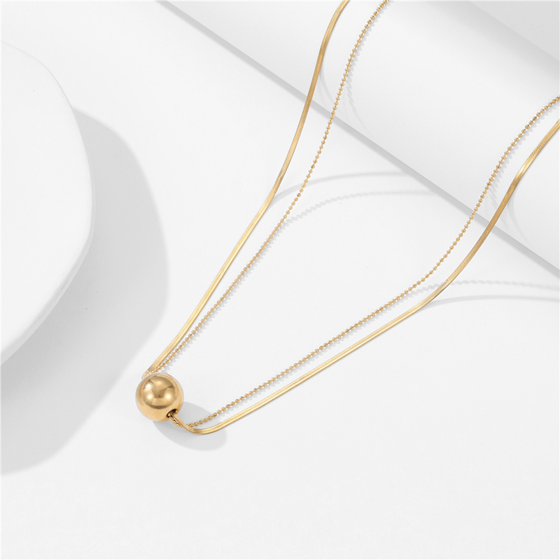 Simple Style Round Titanium Steel Plating Necklace 1 Piece