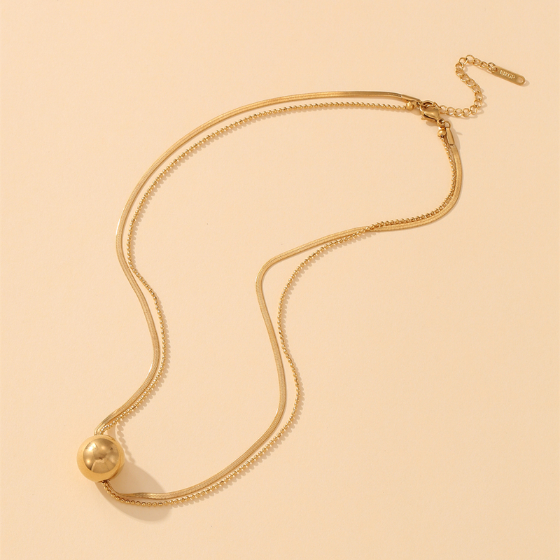 Simple Style Round Titanium Steel Plating Necklace 1 Piece