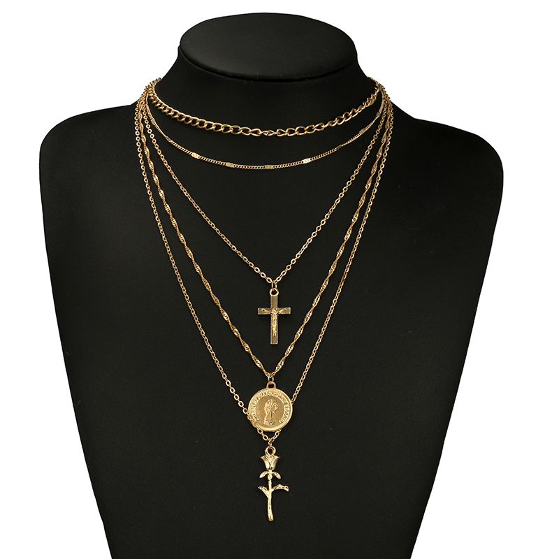 Fashion Cross Alloy Womenu0027S Layered Necklaces 1 Piece