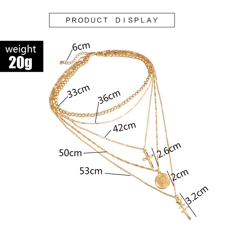 Fashion Cross Alloy Womenu0027S Layered Necklaces 1 Piece