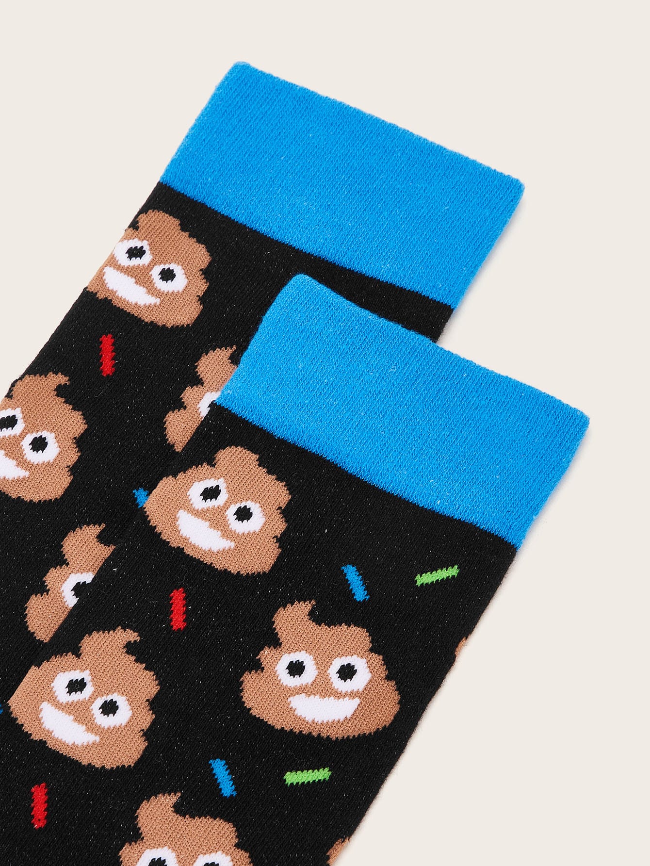 Menu0027S Fashion Cartoon Knitted Fabric Ankle Socks 1 Pair