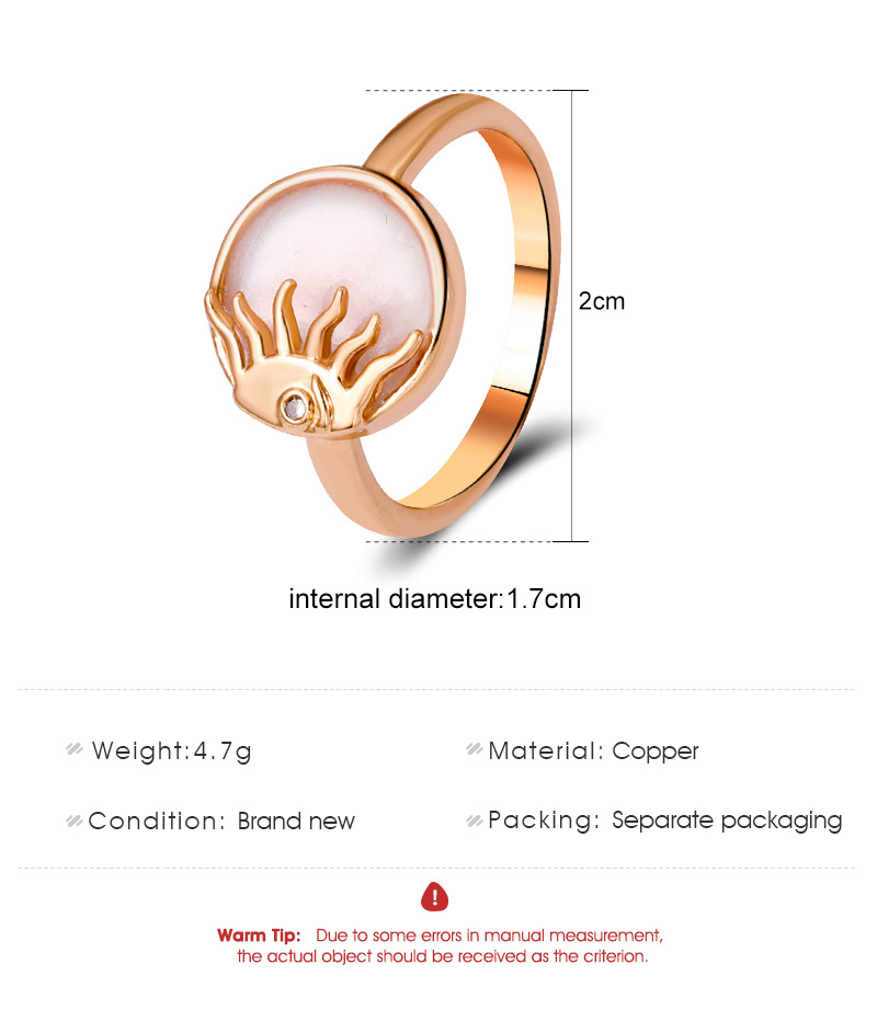 Fashion Moon Copper Inlay Zircon Rings 1 Piece