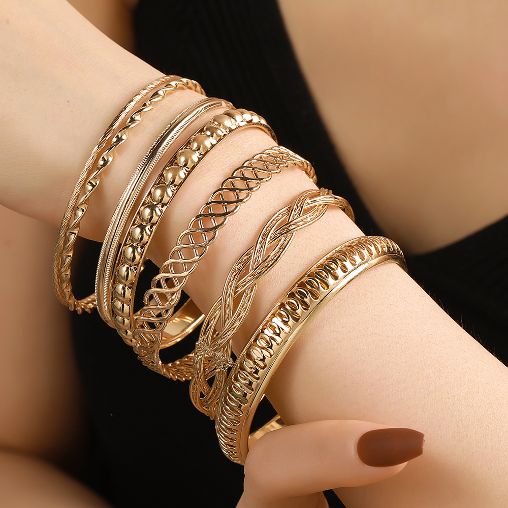 Fashion Geometric Alloy Plating Womenu0027S Bangle 7 Pieces