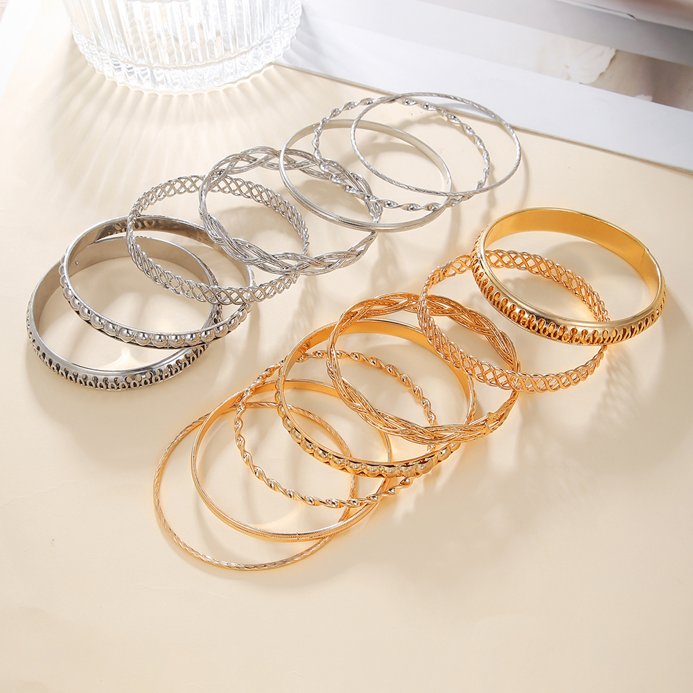 Fashion Geometric Alloy Plating Womenu0027S Bangle 7 Pieces