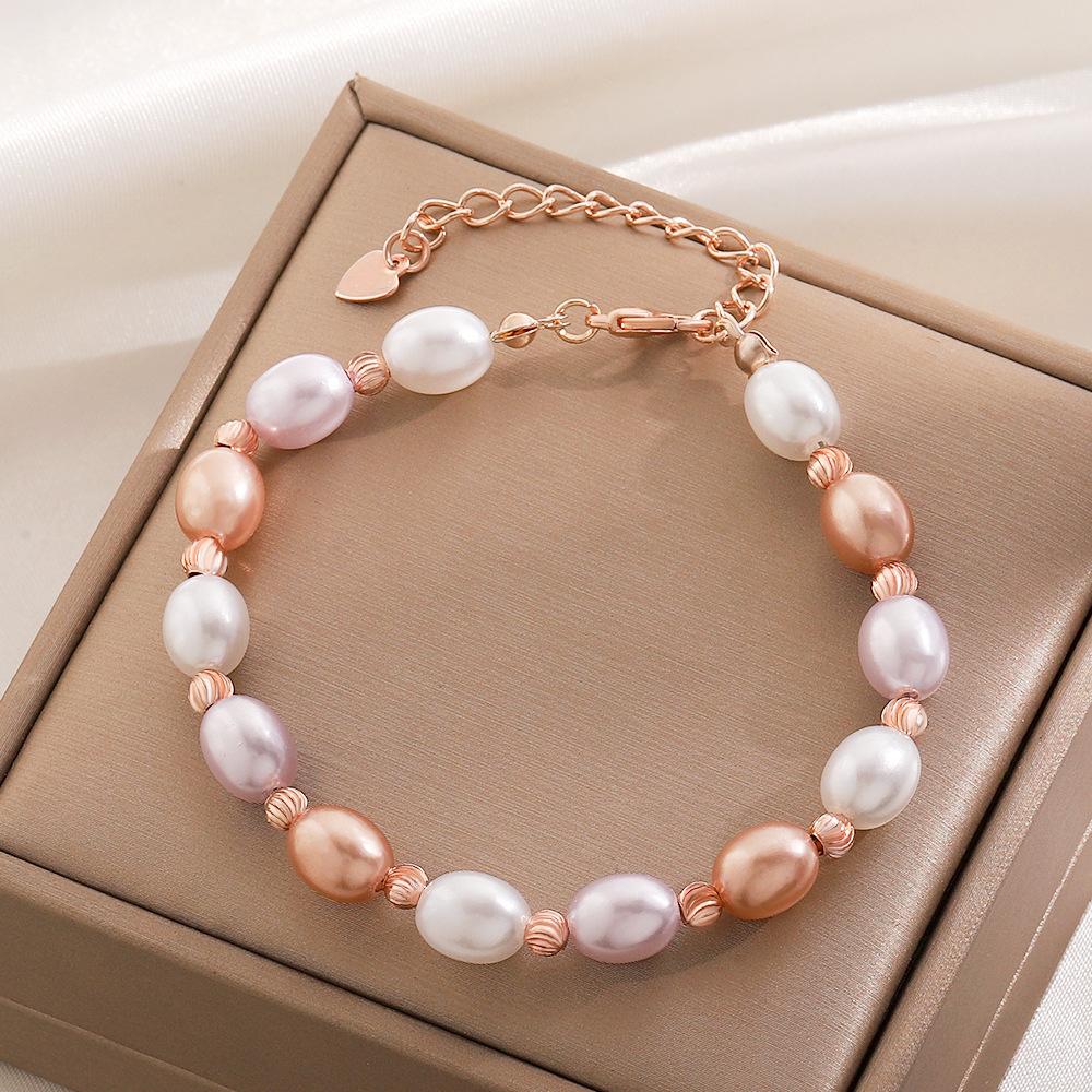 Simple Style Geometric Pearl Bracelets 1 Piece