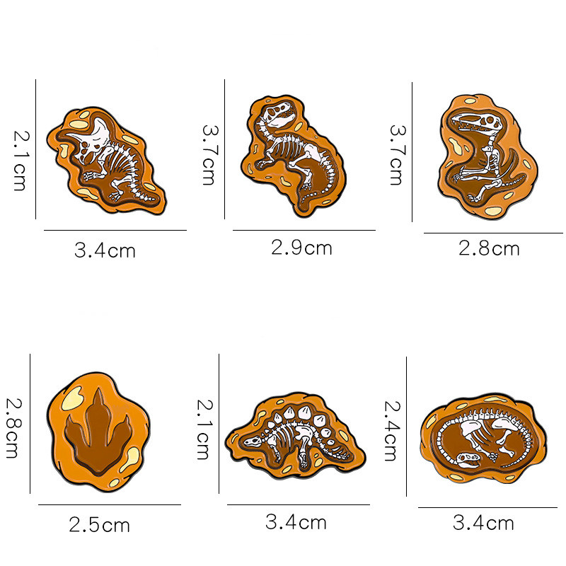 Retro Dinosaur Skull Alloy Stoving Varnish Unisex Brooches