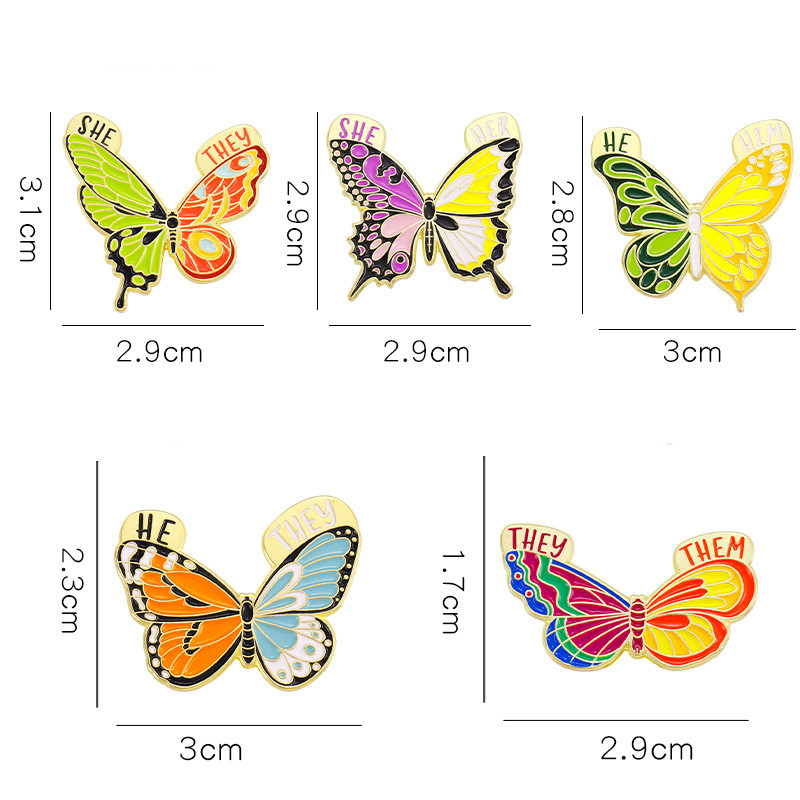 Retro Color Block Butterfly Alloy Stoving Varnish Unisex Brooches