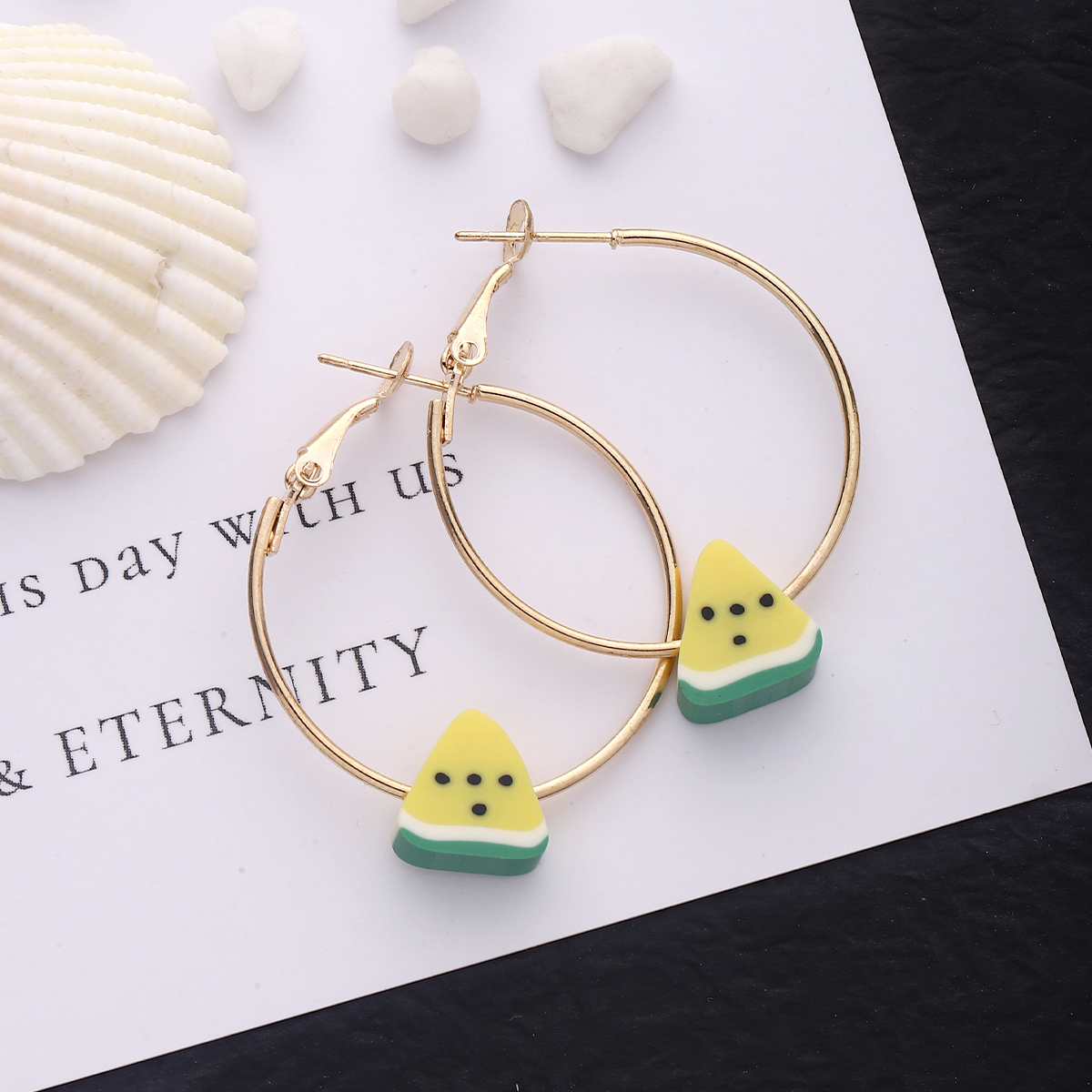 Cute Heart Shape Flower Butterfly Alloy Rubber Fruit Womenu0027S Hoop Earrings 1 Piece