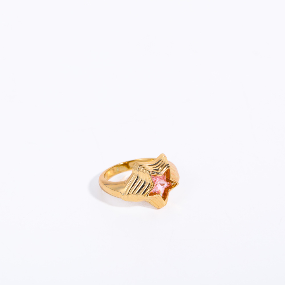 Fashion Star Copper Plating Inlay Zircon Rings 1 Piece