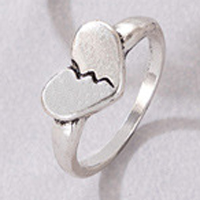 Hip-Hop Cross Heart Shape Butterfly Alloy Carving Unisex Rings 1 Piece