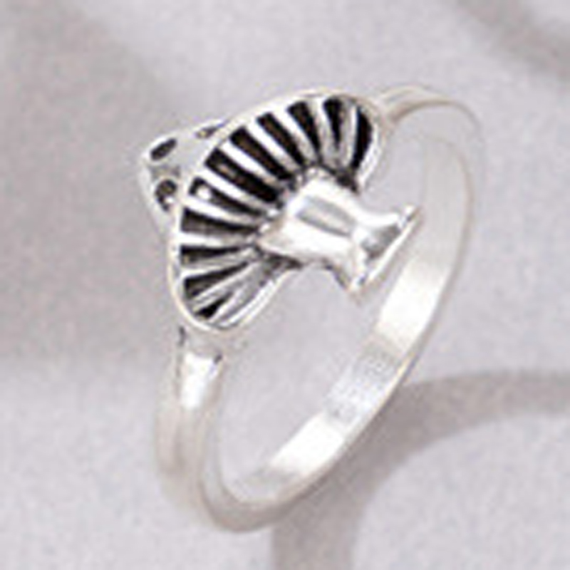 Hip-Hop Cross Heart Shape Butterfly Alloy Carving Unisex Rings 1 Piece