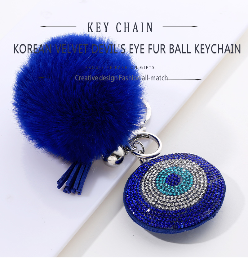 Simple Style Devilu0027S Eye Flannel Inlay Rhinestones Unisex Bag Pendant Keychain 1 Piece
