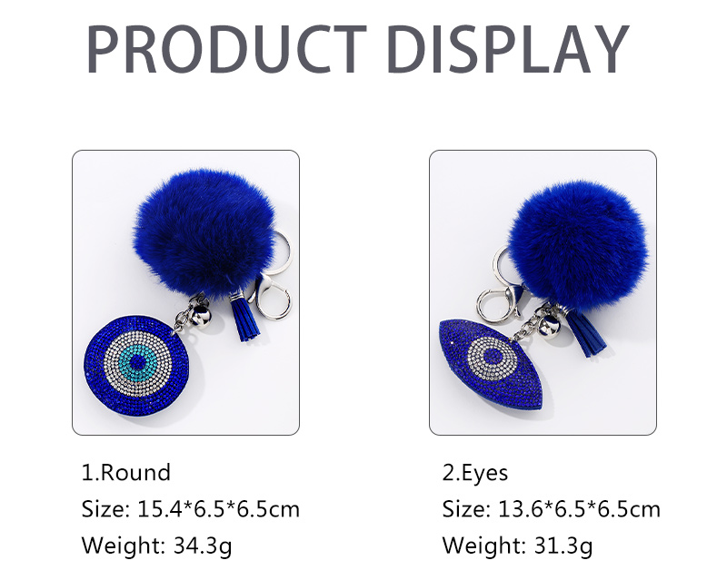 Simple Style Devilu0027S Eye Flannel Inlay Rhinestones Unisex Bag Pendant Keychain 1 Piece