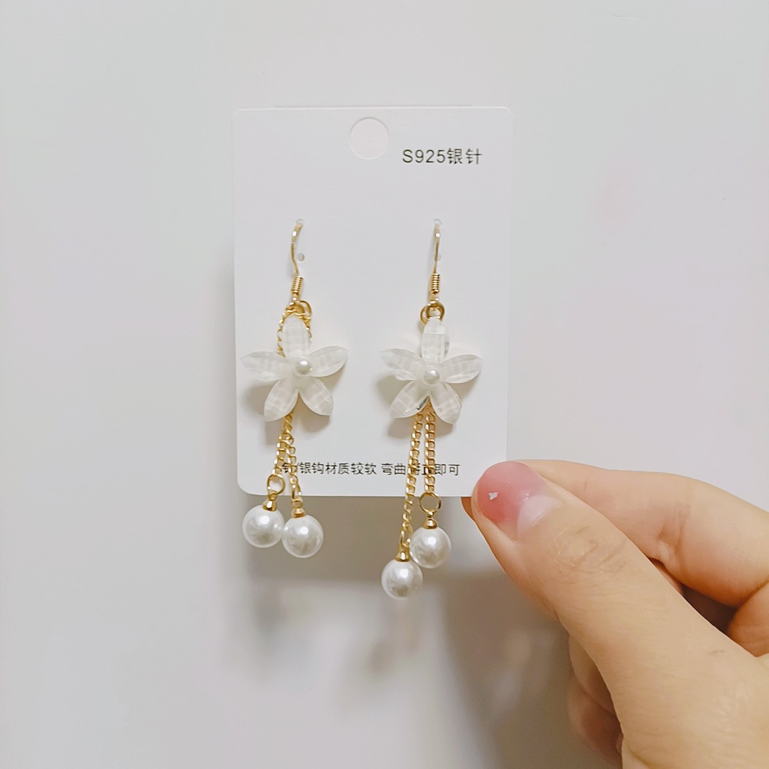 Simple Style Flower Arylic Copper Womenu0027S Drop Earrings 1 Pair