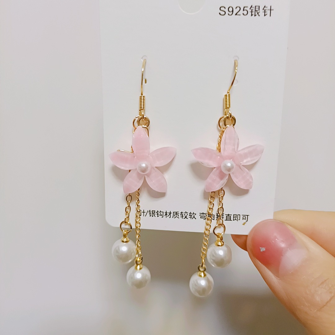 Simple Style Flower Arylic Copper Womenu0027S Drop Earrings 1 Pair