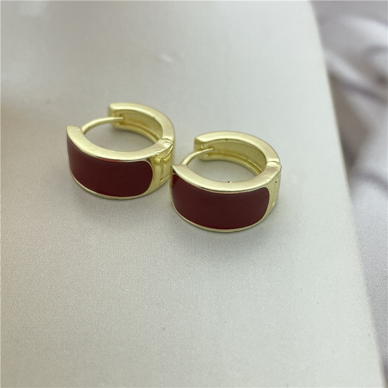 Vintage Style Round Alloy Enamel Womenu0027S Ear clips 1 Pair