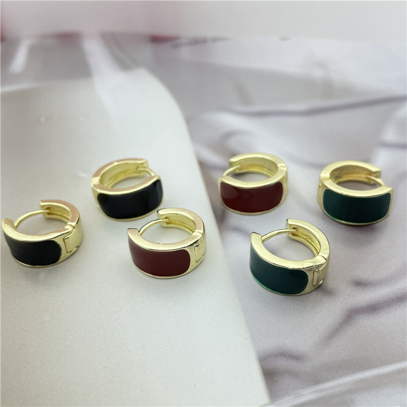 Vintage Style Round Alloy Enamel Womenu0027S Ear clips 1 Pair