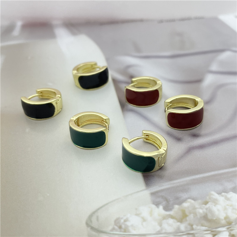 Vintage Style Round Alloy Enamel Womenu0027S Ear clips 1 Pair