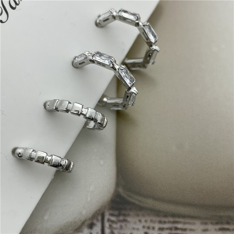 Fashion Geometric Alloy Plating Zircon Womenu0027S Hoop Earrings 2 Pairs