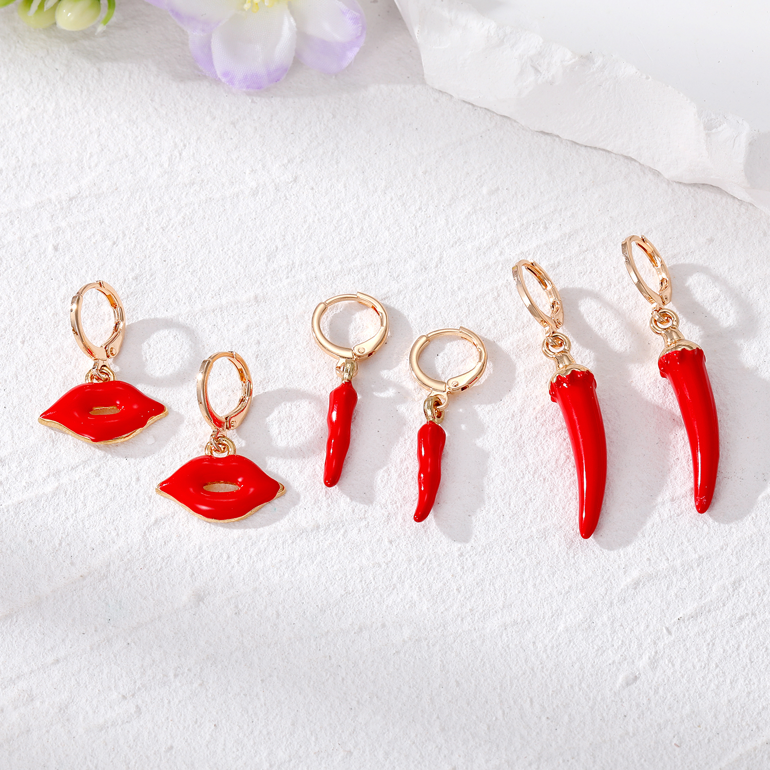 Novelty Lips Alloy Womenu0027S Drop Earrings 6 Pieces