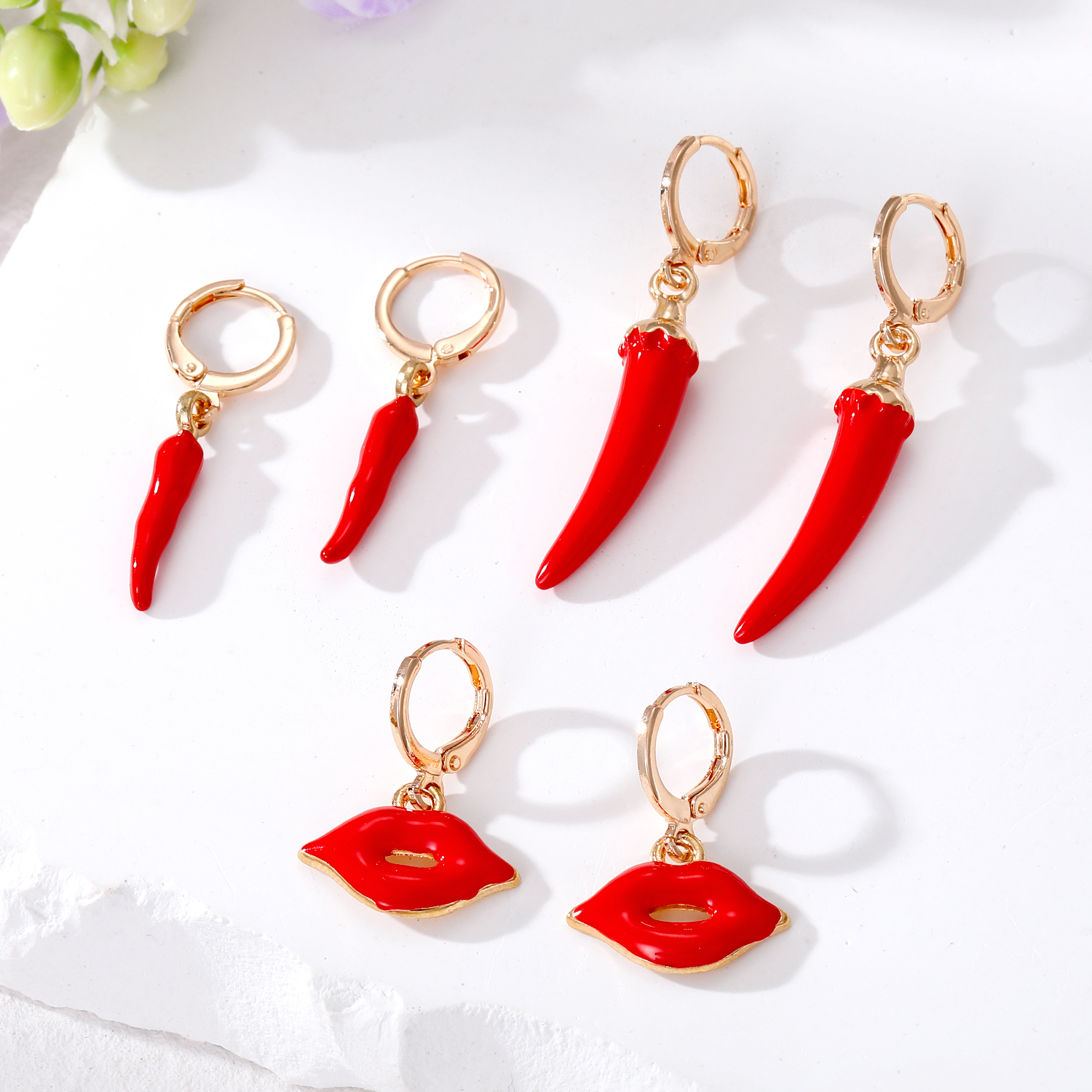 Novelty Lips Alloy Womenu0027S Drop Earrings 6 Pieces