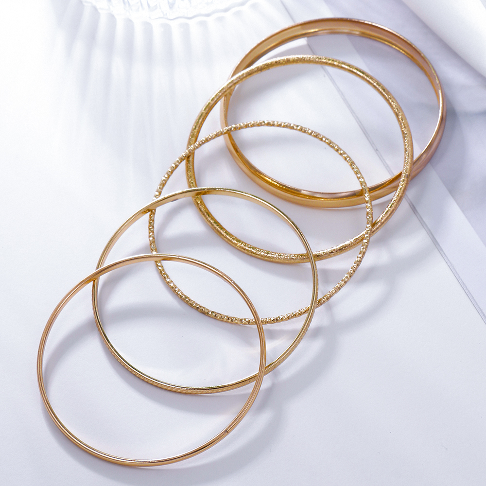 Simple Style Geometric Alloy Plating Womenu0027S Bangle 5 Pieces