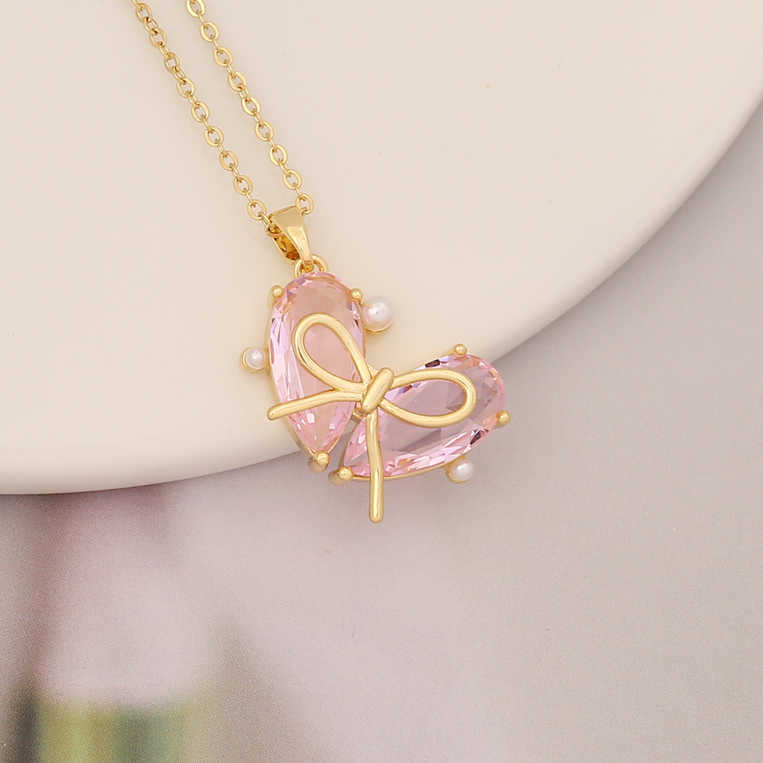 Fashion Rabbit Heart Shape Carrot Stainless Steel Copper Plating Zircon Pendant Necklace 1 Piece