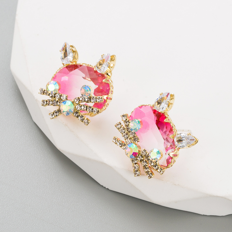 Fashion Cat Alloy Inlay Glass Zircon Womenu0027S Ear Studs 1 Pair