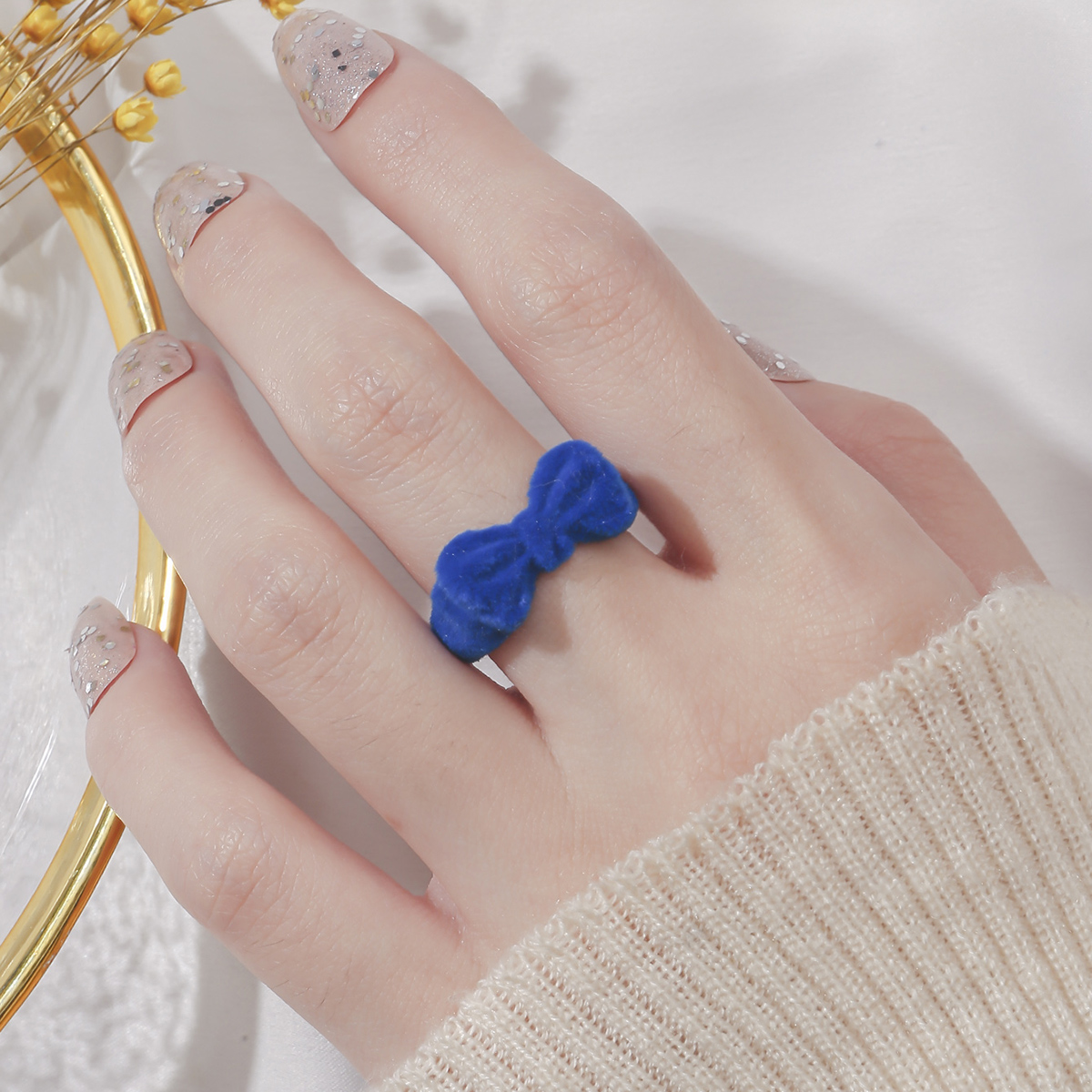 Sweet Bow Knot Alloy Flannel Womenu0027S Open Ring 1 Piece