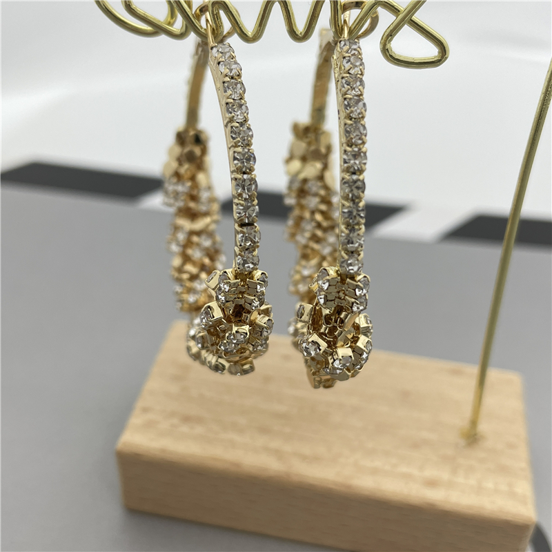 Luxurious Geometric Alloy Plating Rhinestones Womenu0027S Hoop Earrings 1 Pair