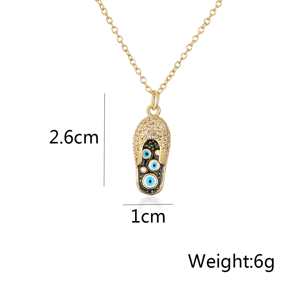 Fashion Devilu0027S Eye Slippers Copper Gold Plated Zircon Pendant Necklace 1 Piece