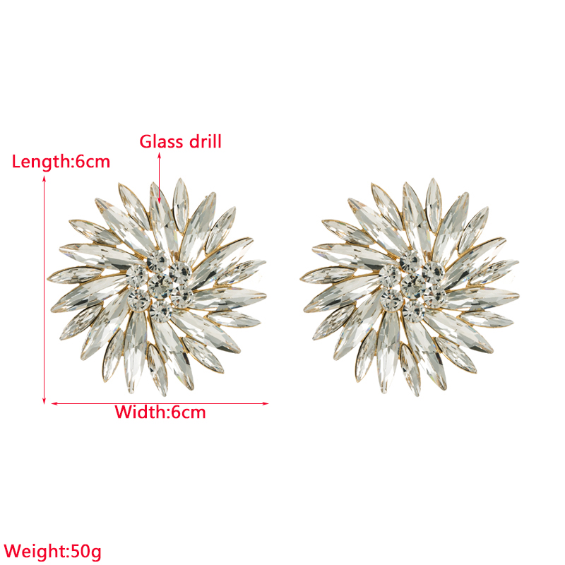 Elegant Geometric Alloy Inlay Rhinestones Womenu0027S Earrings 1 Pair