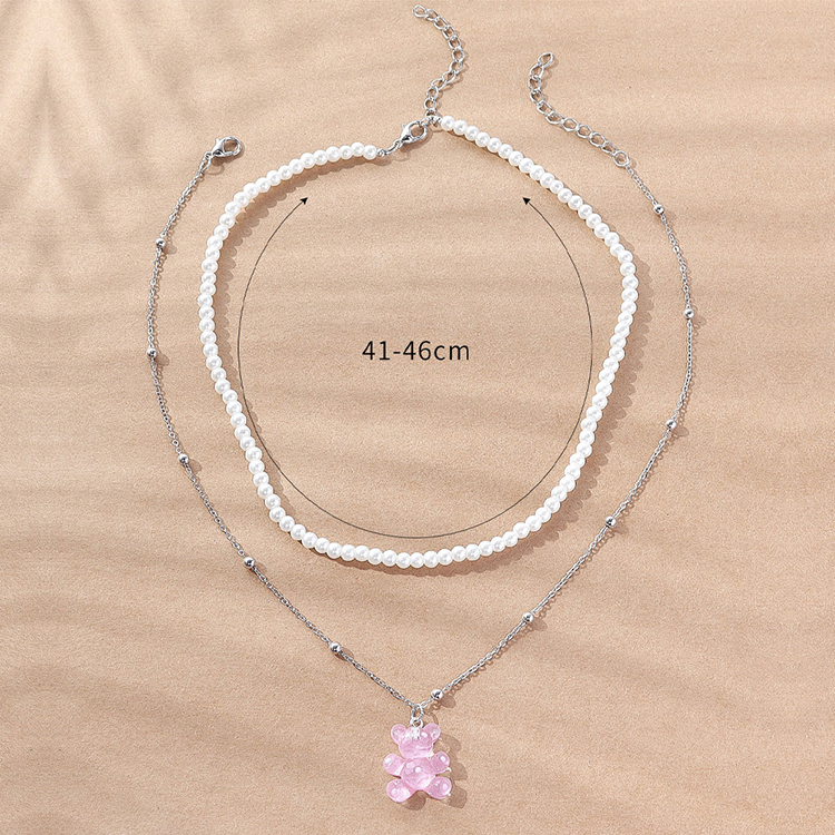 Sweet Bear Imitation Pearl Resin Womenu0027S Necklace 1 Set