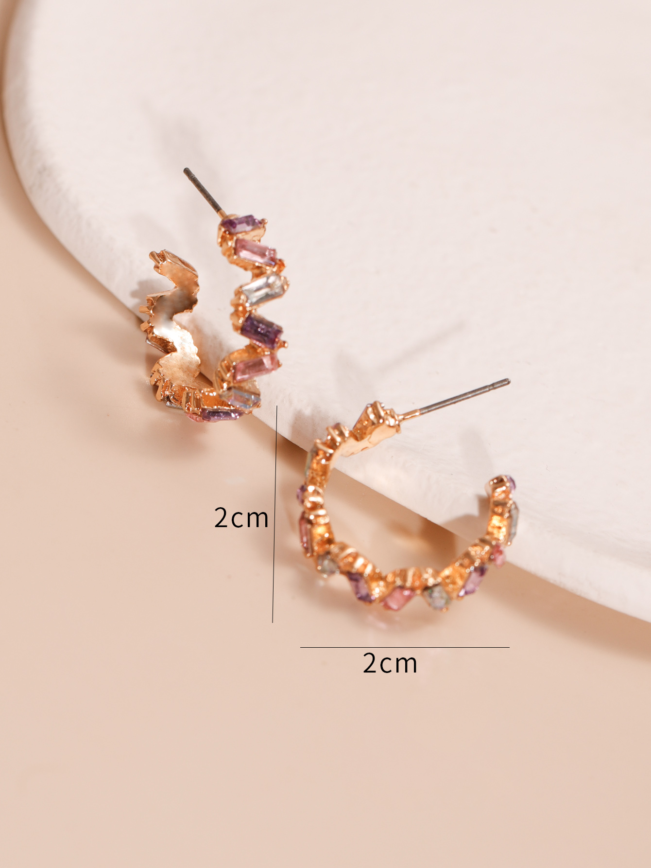 Fashion C Shape Alloy Inlay Rhinestones Womenu0027S Ear Studs 1 Pair